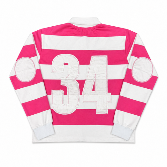 Northside Rugby Polo - Pink & White