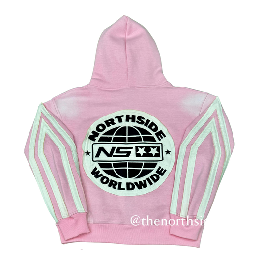 Northside Worldwide Zip-Up Hoodie - Pink