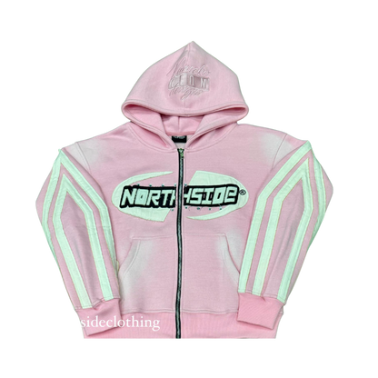 Northside Worldwide Zip-Up Hoodie - Pink