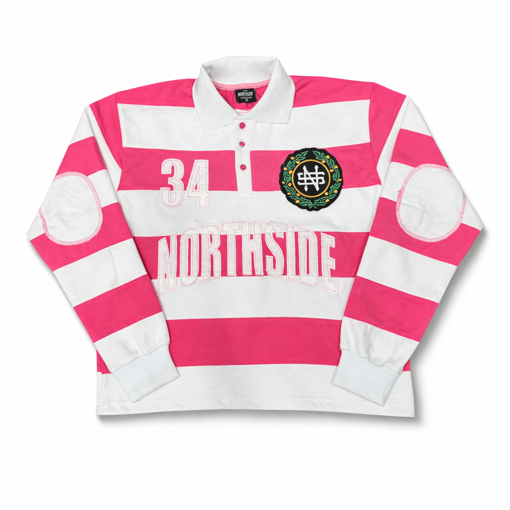 Northside Rugby Polo - Pink & White