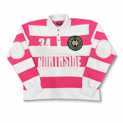 Northside Rugby Polo - Pink & White