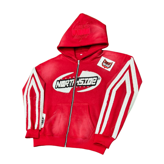 Northside Worldwide Zip-Up Hoodie - Red