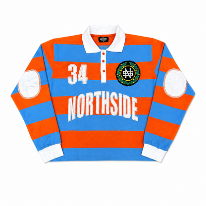 Northside Rugby Polo - Orange, Light Blue & White