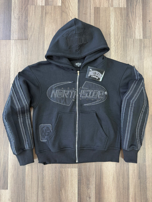 Northside Worldwide Tuxedo Zip Up Hoodie - Black