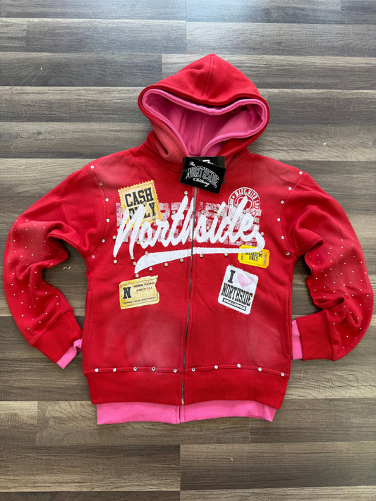 Northside Valentines Zip Up Hoodie - Red