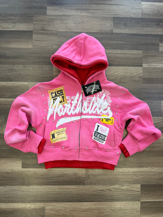 Northside Valentines Zip Up Hoodie - Pink